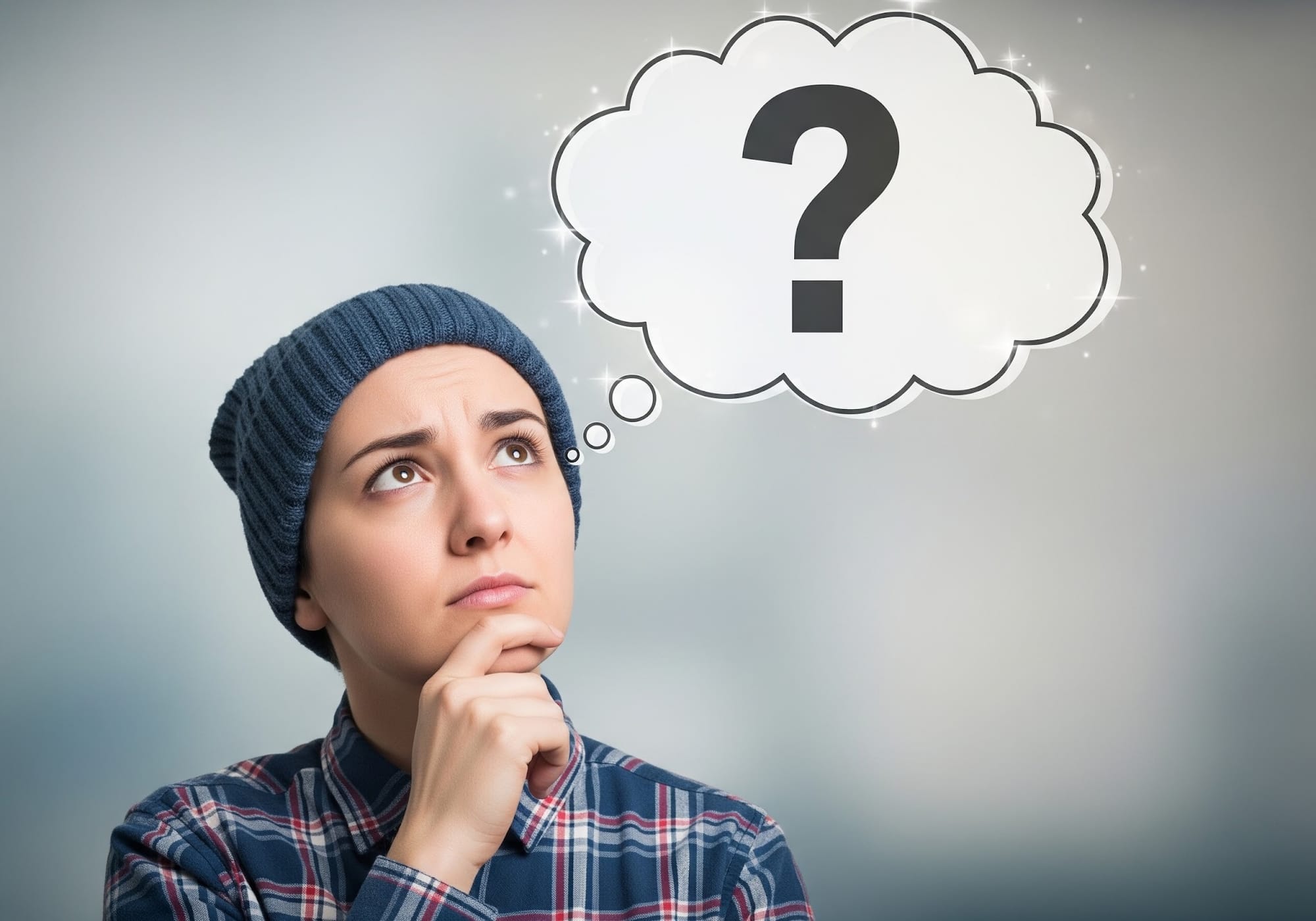 Image of a thought bubble showing a question mark over a person's head